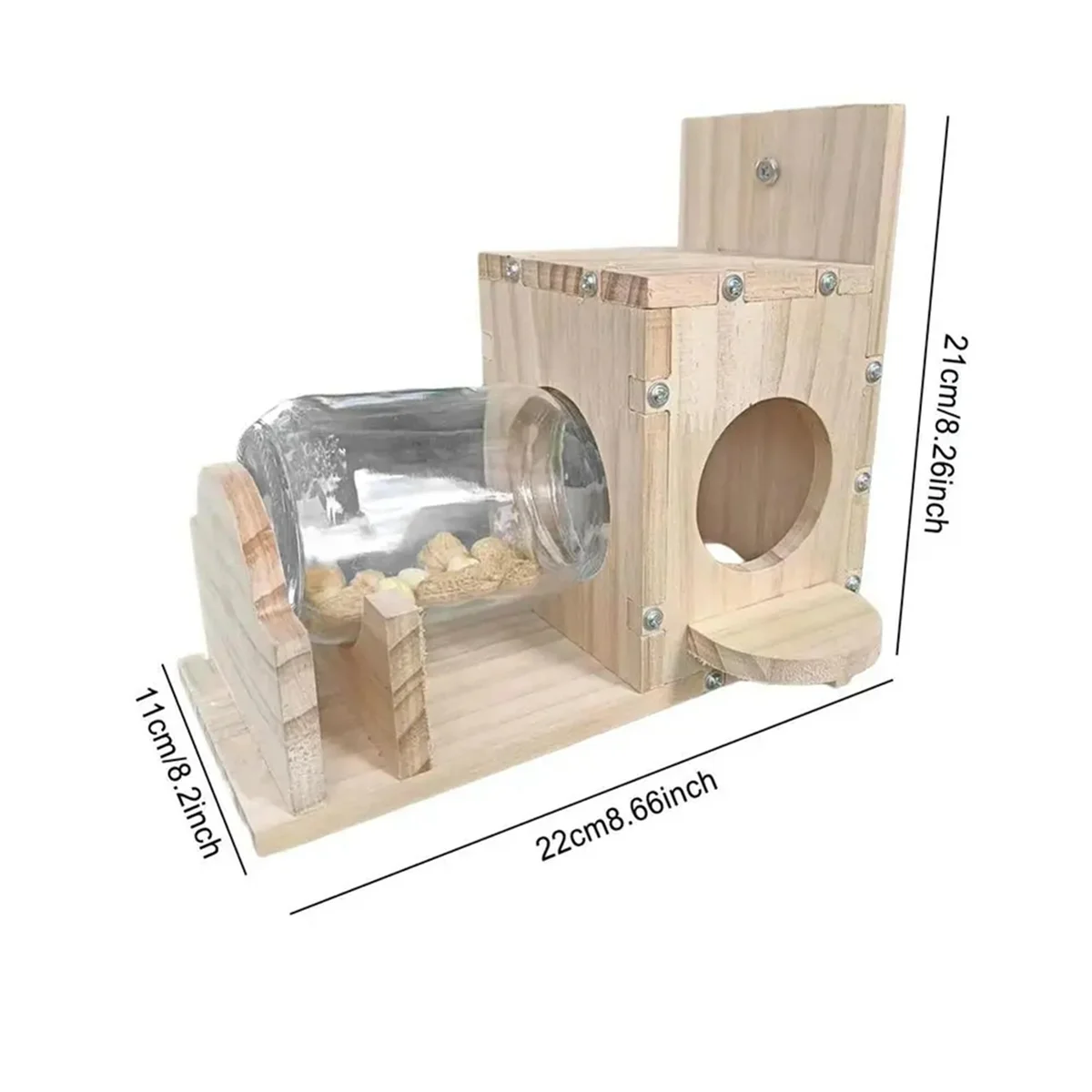A59T Squirrel Feeding Box Food Container Wooden Squirrel Pet Food Storage Tools Squirrel Bird Feeder